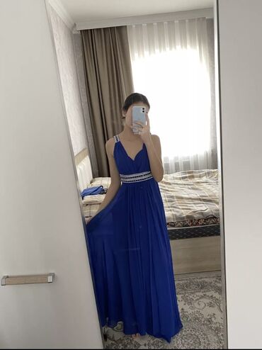 Платья: Вечернее платье, Длинная модель, Без рукавов, Камни, 3XL (EU 46)