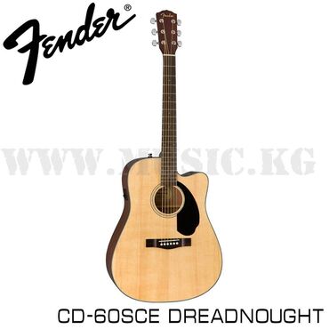 гитара fender: Гитара: Электроакустическая гитара Fender CD-60SCE Nat