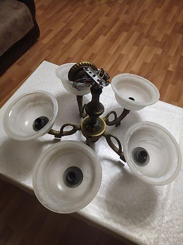 qedim kasa: Çılçıraq, 5 lampa, Metal — 3