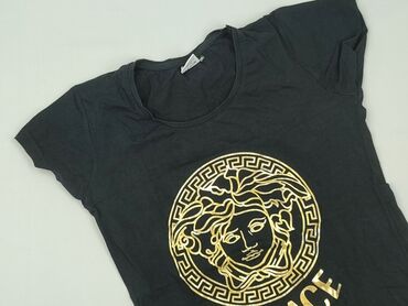 czarne t shirty basic: Versace, T-shirt damski, rozmiar 2XL