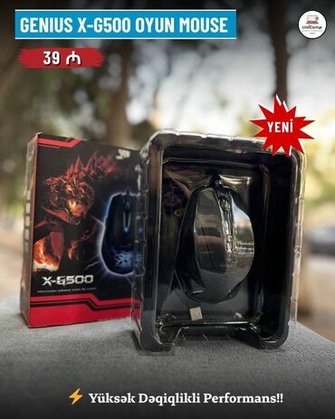 komputer notebook: 🖱️ Genius X-G500 Oyun Mouse – Yüksək Dəqiqlikli Performans! 🎮
