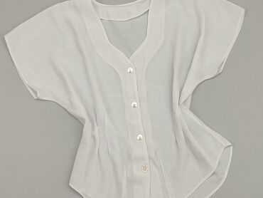białe bluzki ze zlotym nadrukiem: Blouse, L (EU 40), condition - Perfect