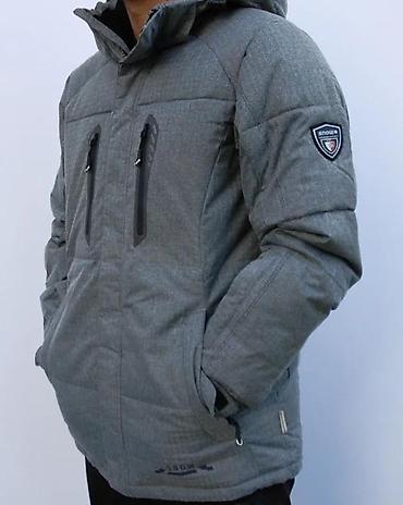 Zimske jakne: Muška zimska jakna – siva, sa kapuljačom - Topla, podstavljena zimska — 4