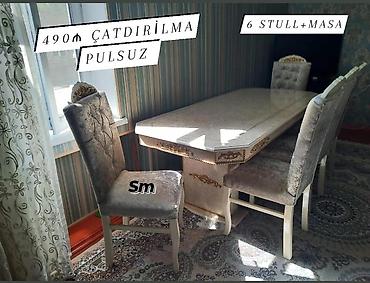 Masa və oturacaq dəstləri: Masa desti 6-ədəd stul 1-ədəd masa qiymət:490azn Çatdırılma pulsuz — 7