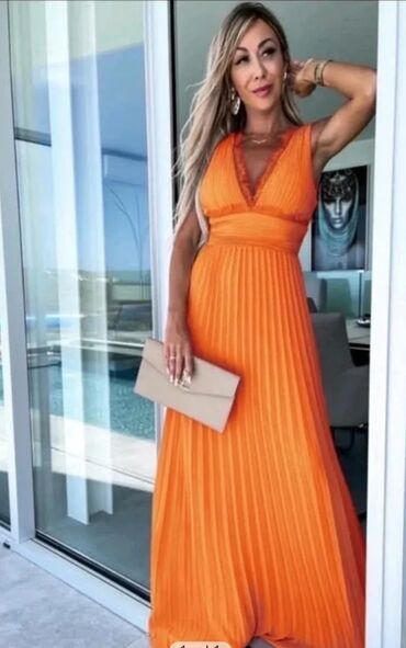 mokra likra haljina: S (EU 36), color - Orange, With the straps