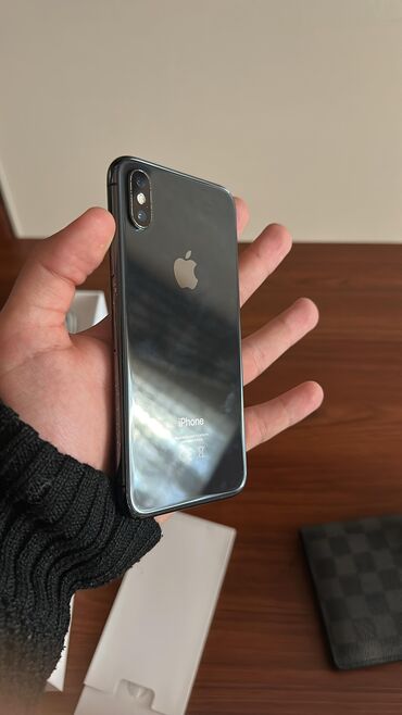 Apple iPhone: IPhone X, 64 GB, Black Titanium, Barmaq izi, Face ID, Sənədlərlə