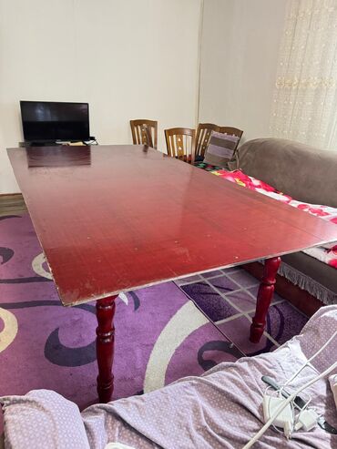 сабак окуган стол: Кухонный стол, Б/у, Прямоугольный, Нераскладной