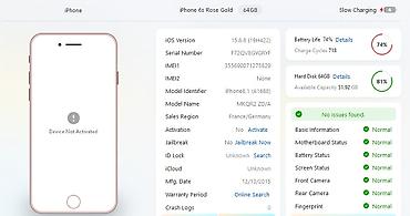 bezicne slusalice android: IPhone 6s (A1688) 64GB, Rose Gold za delove (iPhone8,1) Memorija — 2