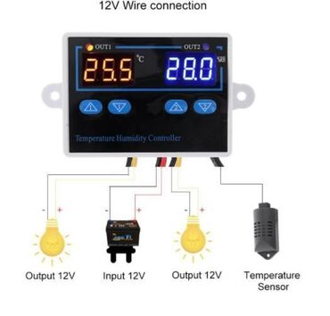 rəqəmsal: DC 12V AC Rəqəmsal Termostat Rütubət Nəzarət Cihazı Yumurta