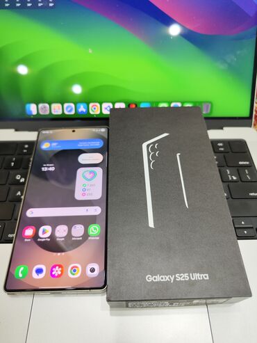 телфон самсунк: Samsung Galaxy S25 Ultra, Колдонулган, 512 ГБ, түсү - Боз, 2 SIM
