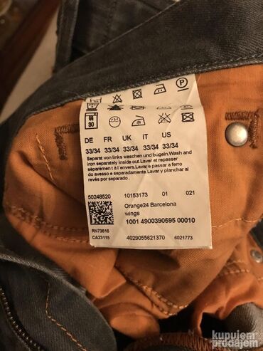 Farmerke: Original Hugo Boss Orange farmerice 33 100% cotton Siva boja — 3