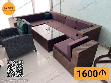 Bağ divan və kreslo dəstləri: Divan, Həsir toxunuşlu