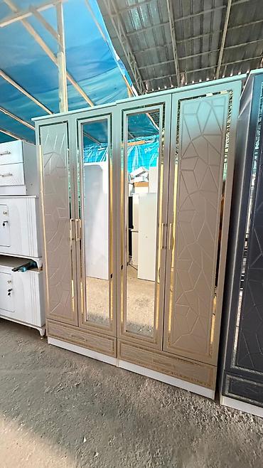 Шифоньеры, шкафы для одежды: Шкаф-купе/распашной 4‑дверный с зеркалами - Конфигурация: 4 распашные — 2