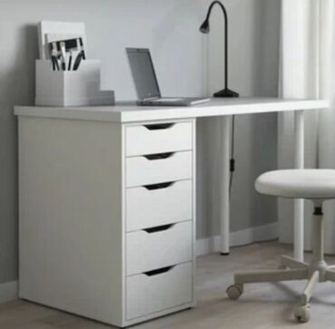 Шкафы: Компьютерный Стол, цвет - Белый, Новый