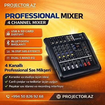 ses mixeri: Professional 4 Kanallı Səs Mikseri - USB və SD Card dəstəyi - — 2