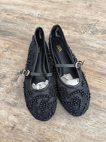 zara балетки: Туфли, 36, 36.5, Zara, Новый, цвет - Черный, Платная доставка — 1