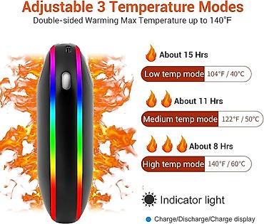 sundjer bob dexy co: Prenosivi grejač za ruke 2‑u‑1 sa power bank funkcijom (10.000 mAh) - — 3