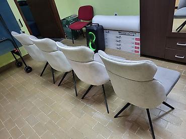 Set od 4 tapacirane trpezarijske stolice – siva/bez kombinacija - na lalafo.rs — 5 Set od 4 tapacirane trpezarijske stolice – siva/bez kombinacija - — 5