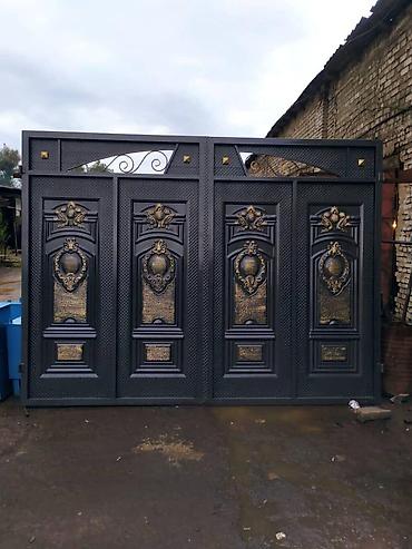 Металлические двери на заказ: Металлическая дверь на заказ, Для частного дома, Двухстворчатая, Железная, Кыргызстан, Бесплатный замер — 46