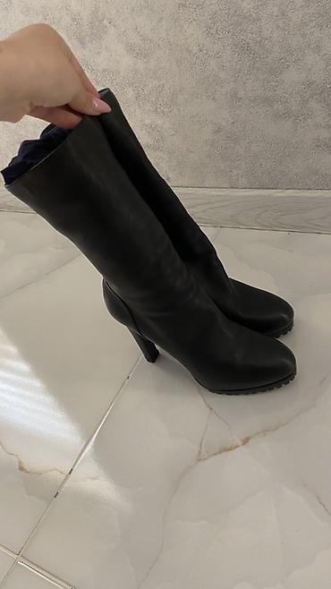 Сапоги: Сапоги, YSL, Размер: 37.5, цвет - Черный, Б/у — 3
