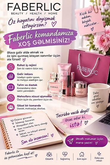anbar vakansiya: Faberlic komandası ilə əməkdaşlıq imkanı Öz işini qurmaq və əlavə — 1
