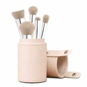 cetkice za sminkanje koja za sta sluzi: Travel set make up 5 četkica+praktična kožna torbica Pet mini četkica