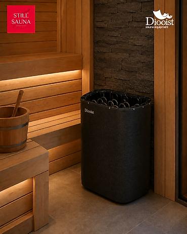 saat still: SAC Black Sauna Heater Ev və SPA məkanlarında 8–11 m³ həcmli saunalar — 1