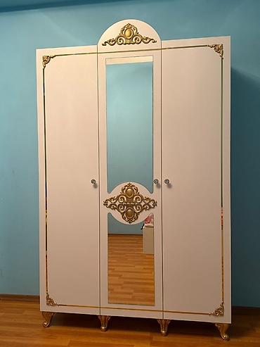 hamam refi: Yeni, 3 qapılı, Güzgülü, Ağ, Taxta, Açılan, Düz dolab — 2