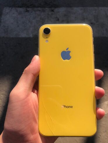 рассрочка телефон редми: IPhone Xr, Колдонулган, 128 ГБ, Сары, Каптама, Заряддоочу түзүлүш, Коргоочу айнек, 81 %