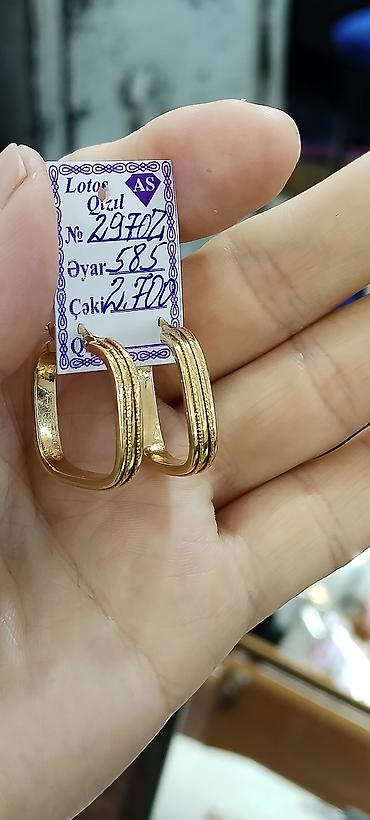 Aksesuarlar: Sırğa, Sarı qızıl, 585 Əyar, 2700 g — 4