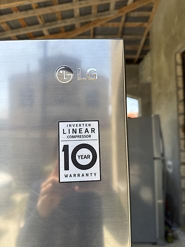 ucuz mini soyuducular: LG iki qapılı soyuducu (yuxarıda dondurucu), paslanmayan polad (inox) — 1