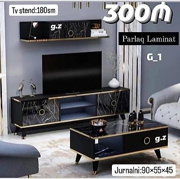 teve stent: Parlaq laminatdan TV stendi və jurnalni dəsti. Xüsusiyyətlər: - Rəng — 1