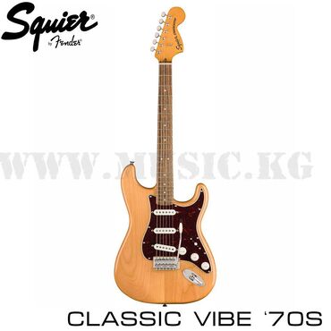 squier: Электрогитара Squier Classic Vibe Stratocaster 70s Natural FENDER