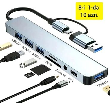 Digər ehtiyat hissələri: Çoxfunksiyalı KART OXUYUCU ADAPTERİ. SD, TF, CF kartları, eləcə də — 7