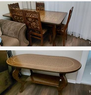 Digər mebel: Sara11Masa dəsti 6 stulla +jurnalnıy 200 manat masa açılır Yeni — 1