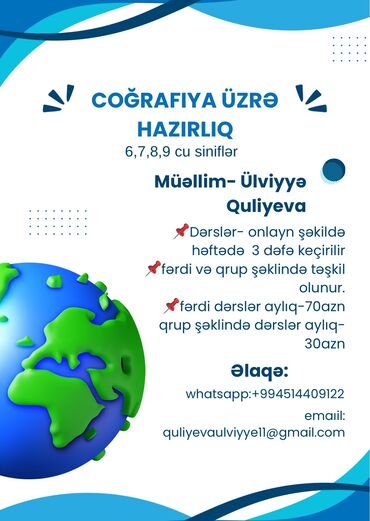 Repetitorlar: Repetitor | Coğrafiya | İmtahanlara hazırlıq, Abituriyent hazırlığı