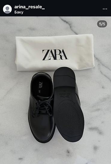 Детская одежда и обувь: ZARA uşaq ayaqqabısı – klassik qara rəngdə, bağcıqlı model. - Ölçü: 29 — 3