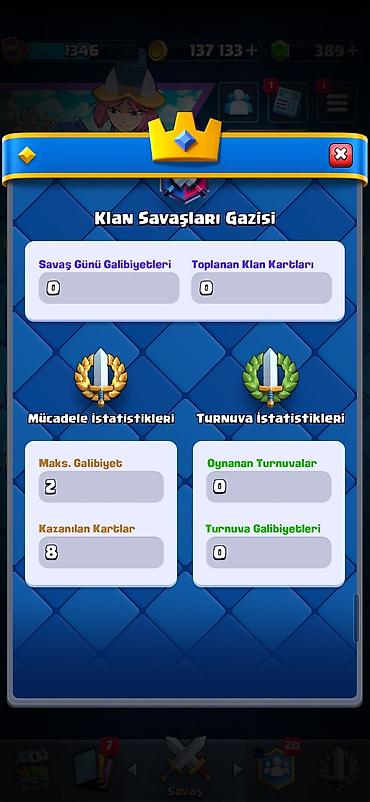 Kolleksiya kartları: Clash Royale hesabı - Kupa: 7519 - Kral Səviyyəsi: 1346 - Qızıl: 137 — 9