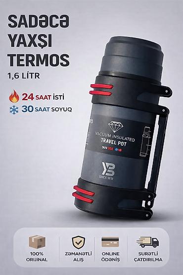 termos satilir: Rəng - Boz, Termos, Paslanmayan polad, 1,5 bucket volume l — 1