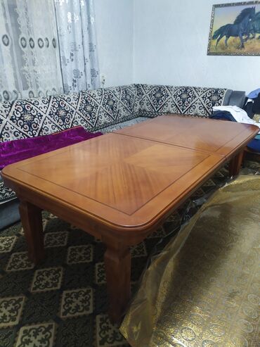 стол деревянный раздвижной: Для зала Стол, цвет - Коричневый, Б/у