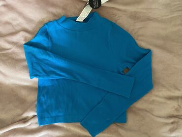 Džemperi, kardigani: Stradivarius plava majica dug rukav novo sa etiketom