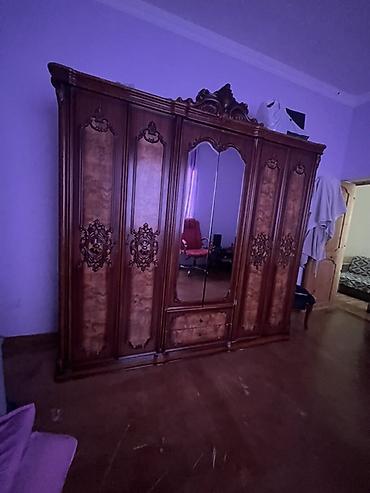 t frez: İşlənmiş, 6 qapı, Güzgülü, Qəhvəyi, Taxta, Açılan, Düz dolab — 4