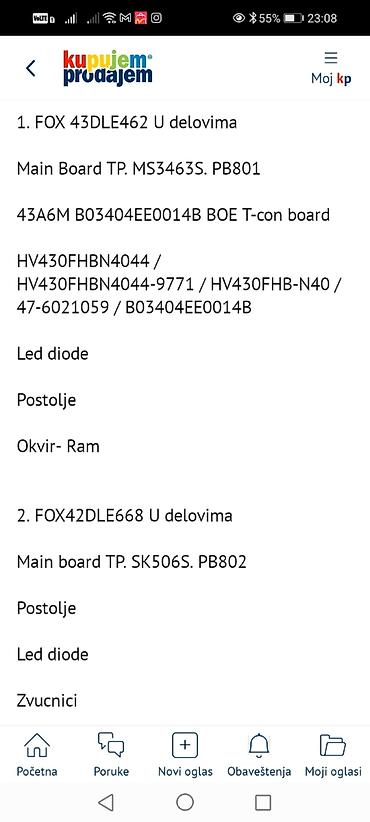 Aksesoari za TV i video: FOX 40DLE178 i FOX 40D102 – delovi za televizore (40") Dostupne — 18