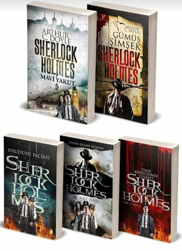 azerice rusça tərcümə: Sherlock Holmes 5 kitab - 25 manat