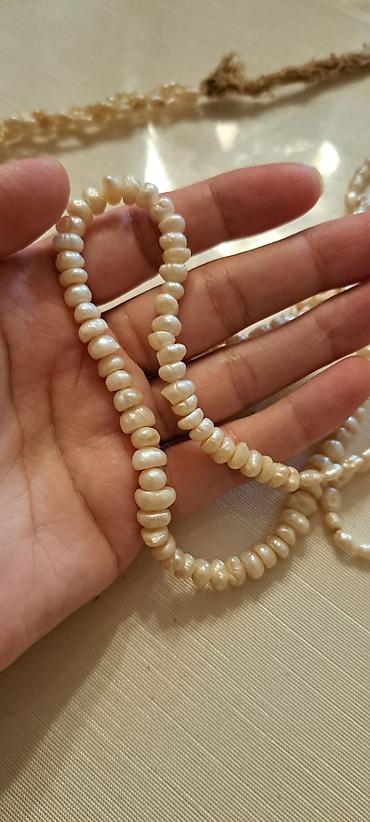 xac boyunbagi: Təbii inci muncuq dəsti - Material: təbii şirin su incisi tipli — 1
