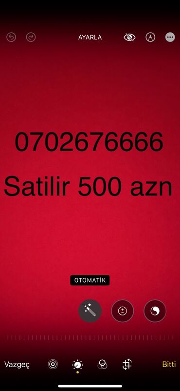 500 manat telefonlar: Isletmediyim ucun satiram 1000 manatliq nomredi 500 azne satiram