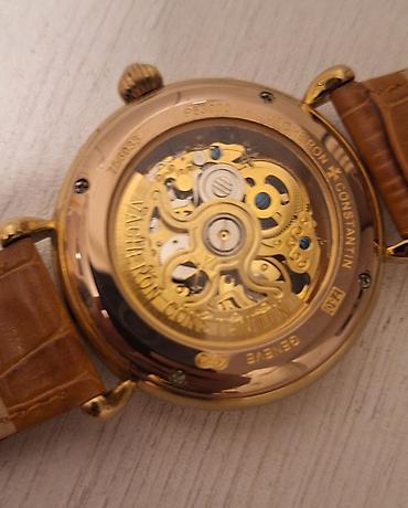 deri sumka: Vacheron Constantin mexaniki qol saatı – skeleton dizaynlı, qızılı ton — 1