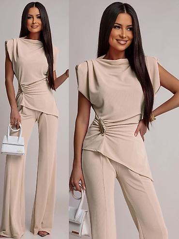 Kompleti: 🔥Elegantni ženski komplet – top i pantalone sa širokim nogavicama ✅S M — 4