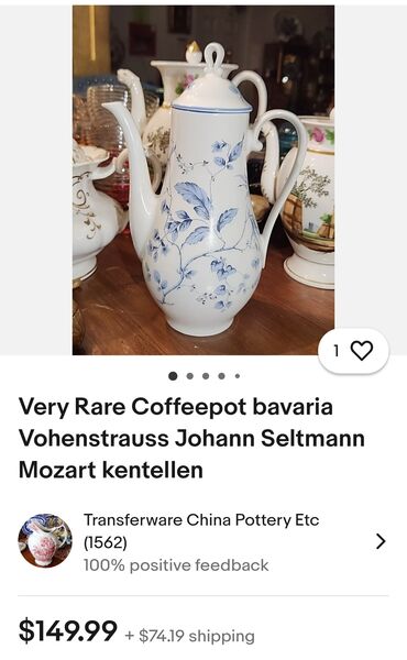 Čajnici: Bokal nov Johann Seltmann Bavaria,Mocartova forma 70te. Redak bokal na lalafo.rs — 5 Čajnici: Bokal nov Johann Seltmann Bavaria,Mocartova forma 70te. Redak bokal — 5