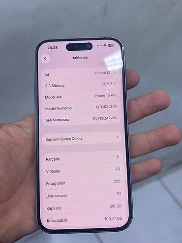 iphone se 2020 satilir: IPhone 15 Pro, 128 GB, Gümüşü, Face ID — 8